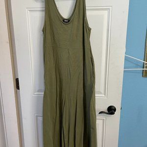 Mien Studios Lakeside Wide Leg Jumpsuit - Olive Green Size XL
